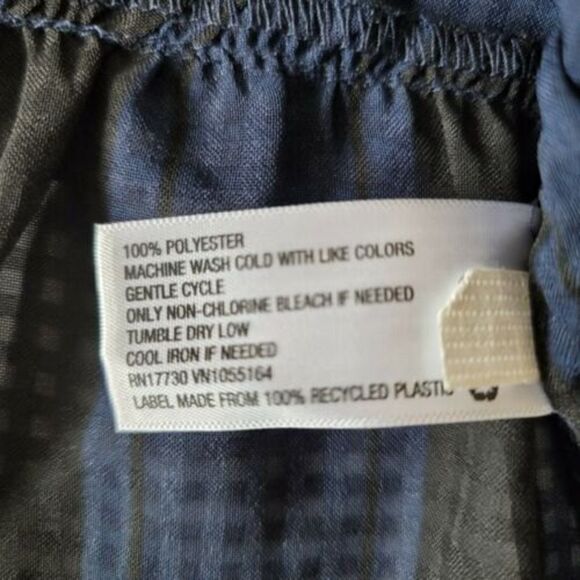 NWT Merona Blouse Black and Blue Peasant Top Women's Size Medium - Picture 5 of 6